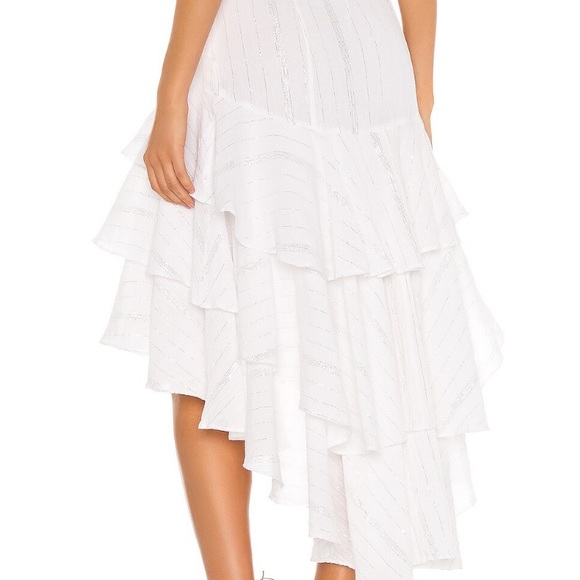 Majorelle white tiered high low skirt - Picture 3 of 7
